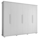 Guarda-Roupa Casal Branco 6 Portas 4 Gavetas Canadá - RV Móveis Guarda-Roupa Casal Branco 6 Portas 4 Gavetas Canadá - RV Móveis