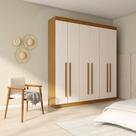 Guarda-Roupa Casal Brumado 6 PT Imbuia e Off White
