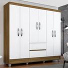 Guarda Roupa Casal Bruna 6 Portas Boreal/ Branco