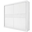 Guarda Roupa Casal Cancun Ripado 2 Portas 6 Gavetas Sem Pés - D' Doro Branco/ripado