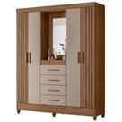 Guarda Roupa Casal Capela 4p 165 Cm Atenas Carvalho Fendi Moval