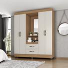 Guarda Roupa Casal Capela com Espelho 4 Portas e 2 Gavetas e Pés Lite Guarda Roupa Casal Capela com Espelho 4 Portas e 2 Gavetas e Pés Lite
