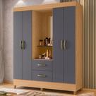 Guarda Roupa Casal Capelinha 4 Portas 2 Gavetas Mobi Albatroz