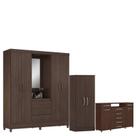 Guarda Roupa Casal Capelinha Pérsia com Multiuso Viena com Cômoda London Café Touch - Demóbile