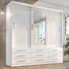 Guarda Roupa Casal Capri 3 Portas Correr 9 Gav C/ Espelho
