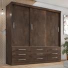 Guarda Roupa Casal Capri 3 Portas Correr 9 Gav