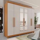 Guarda-Roupa Casal Casal 6 Portas 3 Gavetas com Espelho com Pés Roma Espresso Móveis