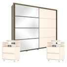 Guarda Roupa Casal Cavic com Kit Mesa de Cabeceira Duna Off White - Henn