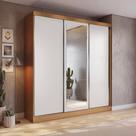 Guarda Roupa Casal CB1505 TJBR 3 Portas de Correr com Espelhos MDP Tapajós-Branco Kappesberg Guarda Roupa Casal CB1505 TJBR 3 Portas de Correr com Espelhos MDP Tapajós-Branco Kappesberg