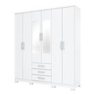 Guarda Roupa Casal City 6 Portas Branco Com Espelho - Henn