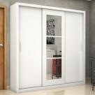 Guarda-Roupa Casal Clarice 3 Portas 4 Gavetas com Espelho Branco Carioca Móveis