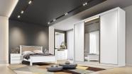 Guarda Roupa Casal com 1 Porta Espelhada 6 Gavetas - Londres-Branco - Móveis Novo Horizonte