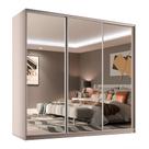 Guarda-Roupa Casal com 3 Espelhos Belluno 3 PT 3 GV Bege