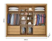 Guarda Roupa Casal com 3 Portas de Correr e Espelho Central - Ravena-Peroba/Off White - Móveis Europa Guarda Roupa Casal com 3 Portas de Correr e Espelho Central - Ravena-Peroba/Off White - Móveis Europa