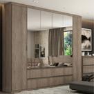 Guarda Roupa Casal Com 4 Espelhos 6 Portas 4 Gavetas em MDF Nobre Full Glass THB