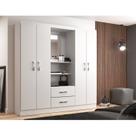 Guarda Roupa Casal com 4 Portas 2 Gavetas Capelinha Branco