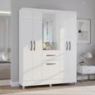 Guarda Roupa Casal com 5 Portas 1 Gaveta Atlas Poquema