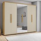 Guarda-Roupa Casal com 6 Portas com Espelho e 4 Gavetas Internas com Maleiro Canadá Guarda-Roupa Casal com 6 Portas com Espelho e 4 Gavetas Internas com Maleiro Canadá