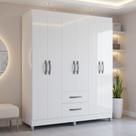 Guarda Roupa Casal com 6 Portas e 2 Gavetas Atenas Poquema