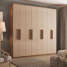 Guarda Roupa Casal com 8 portas e 4 gavetas Austin Carraro Freijó com Off White
