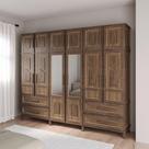 Guarda-Roupa Casal com Espelho 12 Portas 4 Gavetas Rio Branco Premium Marrom/Imbuia