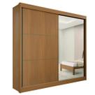 Guarda Roupa Casal com Espelho 2 Portas 6 Gavetas - Titanium-Cinamomo - Móveis D'Doro