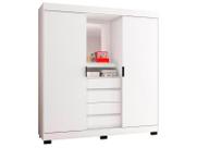 Guarda-roupa Casal com Espelho 2 Portas de Correr 4 Gavetas Araplac Sintra CAP24024