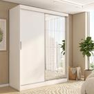Guarda-roupa Casal com Espelho 2 Portas de Correr e 4 Gavetas 100% MDF London