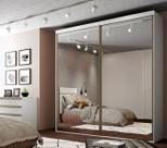 Guarda Roupa Casal com Espelho 2 Portas de Correr MDF Luminum Belmax