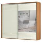 Guarda Roupa Casal com Espelho 267cm 2 Portas 100% MDF TW603E Freijó/Off White - Dalla Costa