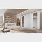 Guarda Roupa Casal Com Espelho 3 Portas 6 Gavetas Vitoria Off White Móveis Europa Guarda Roupa Casal Com Espelho 3 Portas 6 Gavetas Vitoria Off White Móveis Europa