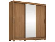 Guarda-roupa Casal com Espelho 3 Portas de Correr 6 Gavetas Demóbile Londres