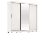 Guarda-roupa Casal com Espelho 3 Portas de Correr 6 Gavetas Demóbile Londres