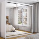 Guarda-Roupa Casal com Espelho 3 Portas de Correr Isabela Master Branco - Carioca Móveis