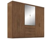 Guarda-roupa Casal com Espelho 4 Gavetas 6 Portas Demobile Giardino Guarda-roupa Casal com Espelho 4 Gavetas 6 Portas Demobile Giardino