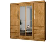 Guarda-roupa Casal com Espelho 4 Portas 6 Gavetas Araplac Atraente Sofia