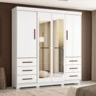 Guarda Roupa Casal com Espelho 4 Portas 6 Gavetas Estrela Guarda Roupa Casal com Espelho 4 Portas 6 Gavetas Estrela
