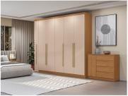 Guarda-roupa Casal com Espelho 6 Gavetas 6 Portas Kappesberg Dakota Classic Guarda-roupa Casal com Espelho 6 Gavetas 6 Portas Kappesberg Dakota Classic