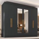 Guarda-roupa Casal com Espelho 6 Portas 2 Gavetas Paris