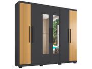 Guarda-roupa Casal com Espelho 6 Portas 4 Gavetas Araplac Braga