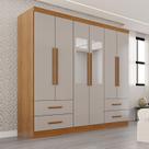 Guarda-roupa Casal com Espelho 6 Portas 4 Gavetas Texas Premium