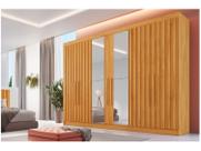 Guarda-roupa Casal com Espelho 6 Portas 6 Gavetas Móveis Europa Ripado Potente