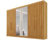 Guarda-roupa Casal com Espelho 6 Portas 6 Gavetas Móveis Europa Ripado Potente