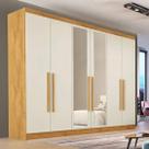 Guarda Roupa Casal com Espelho 6 Portas 6 Gavetas Oslo Peroba Off White Made Marcs Guarda Roupa Casal com Espelho 6 Portas 6 Gavetas Oslo Peroba Off White Made Marcs