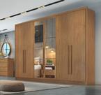 Guarda Roupa Casal Com Espelho 6 Portas 6 Gavetas - Robust -Cumaru - Móveis Novo Horizonte