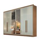 Guarda Roupa Casal Com Espelho 6 Portas 8 Gavetas - Robust -Cumaru/Fendi - Móveis Novo Horizonte