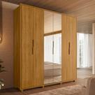 Guarda Roupa Casal com Espelho 6 Portas e Pés Em MDF Matisse Madetec