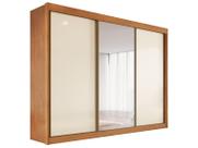 Guarda-roupa Casal com Espelho 8 Gavetas 3 Portas de Correr Conquista Móveis Prime Chicago