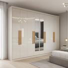 Guarda Roupa Casal com Espelho 8 Portas 100 MDF Genebra Maxel