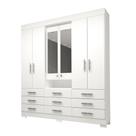 Guarda Roupa Casal com Espelho 9 Gavetas 6 Portas 100% MDF Débora ACP MÓVEIS Branco